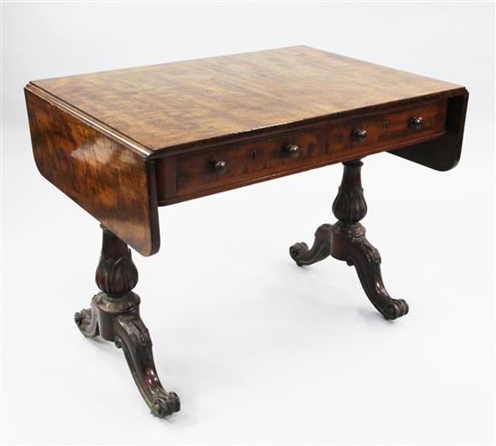 A Regency mahogany sofa table, W.3ft 1in.